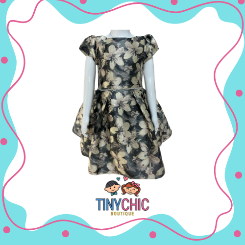 Vestido Gris Negro Para Niña