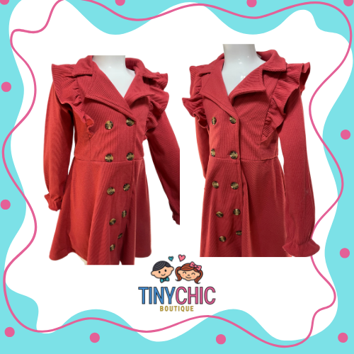 Vestido Pana Con Botones Cherry Para Niña