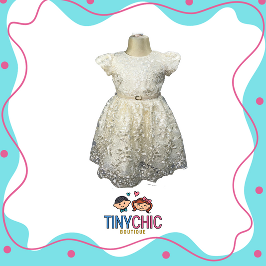 Vestido Encaje Beige Para Bebé