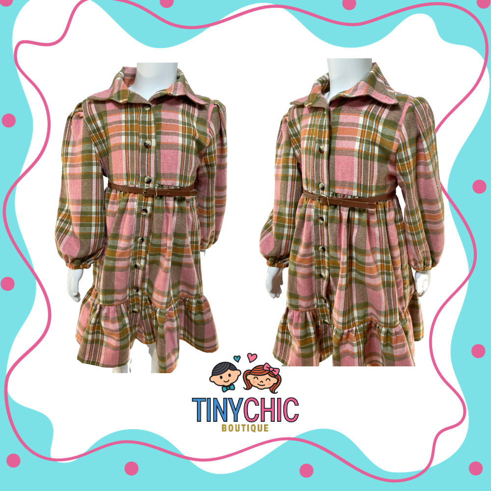 Vestido Franela Rosa Claro Para Niña