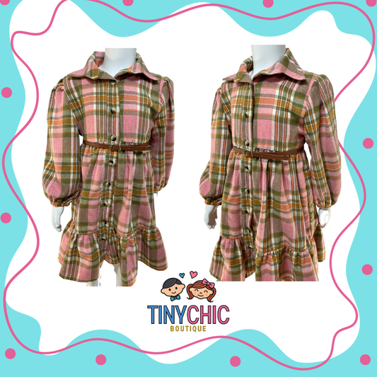 Vestido Franela Rosa Claro Para Niña