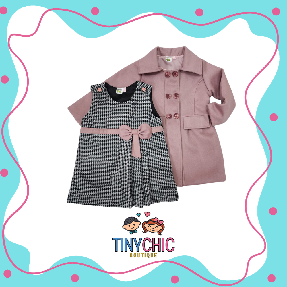 Conjunto 2 Piezas Abrigo Con Vestido Para Niña