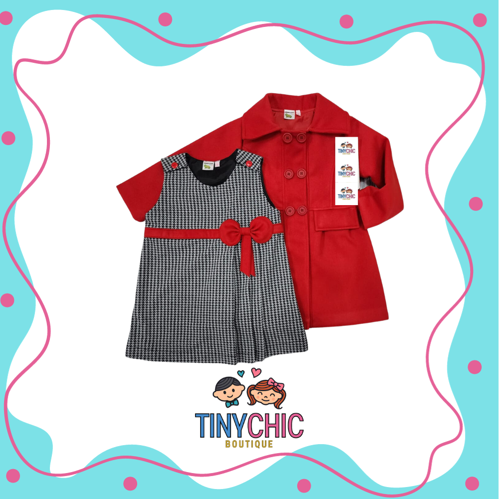 Conjunto 2 Piezas Abrigo Con Vestido Para Niña