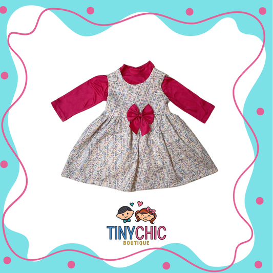 Vestido Moño Fucsia Para Bebé