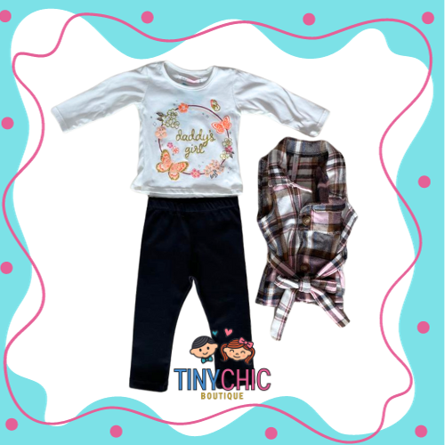 Conjunto 3 Piezas Chaleco Franela Para Bebé