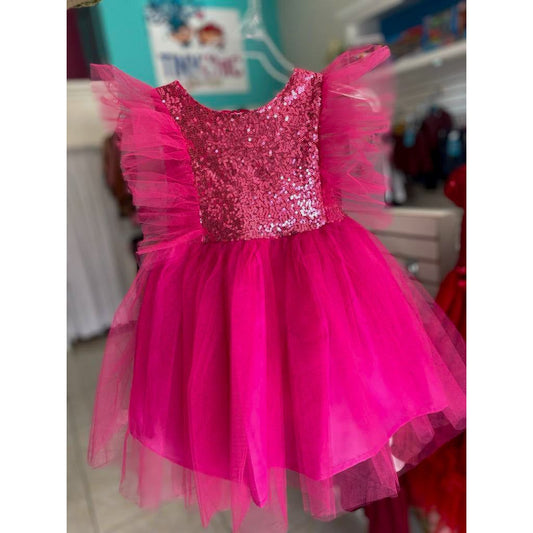 Vestido Para Bebé Lentejuela Rosa